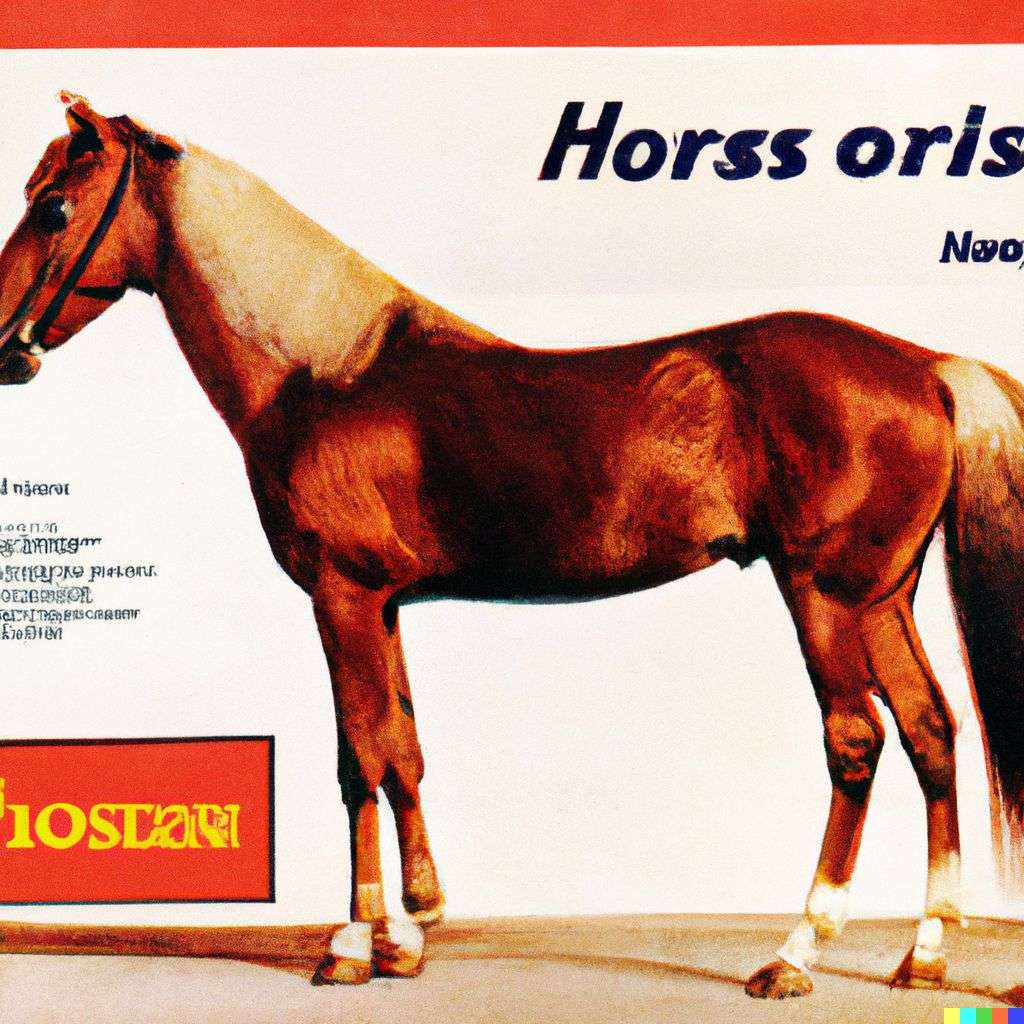 a horse, advertisement from the '70s